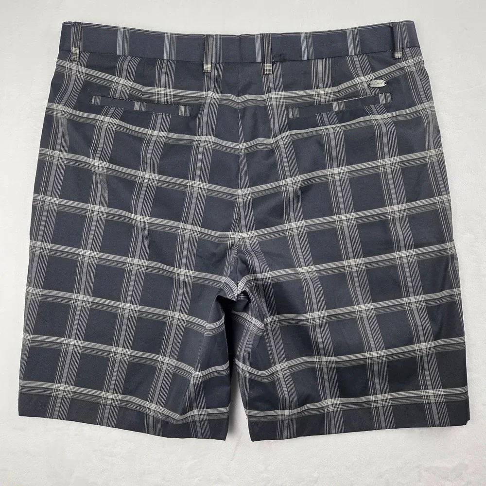 Greg Norman Shorts Men 36 Blue Performance Golf Flat Front Excellent